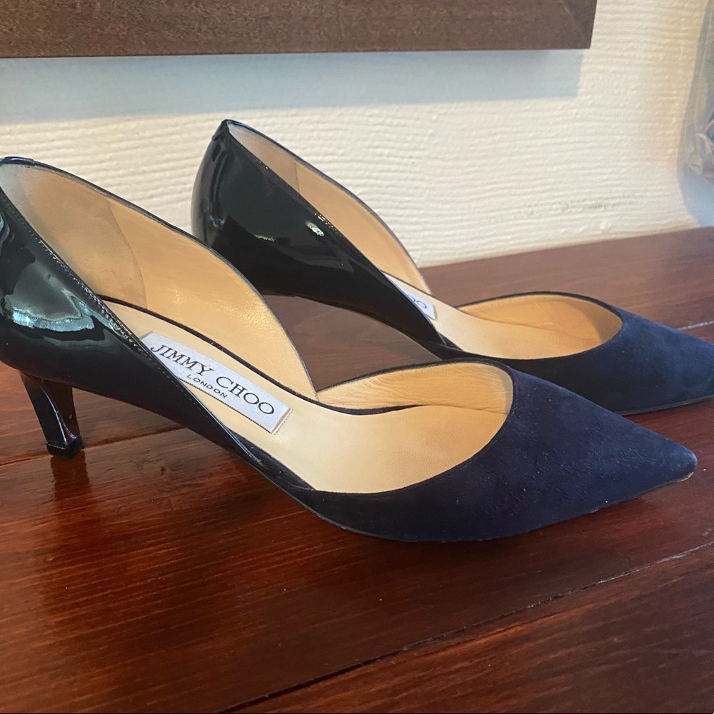 Jimmy Choo Navy kitten heels 35.5 (5.5)